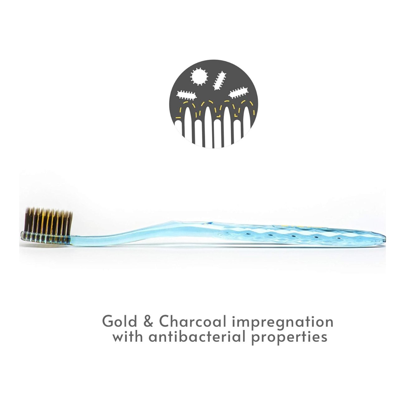 Charcoal & Gold Toothbrush Blue Handle - Nano - B - Tootbrush - Eco Natural Products