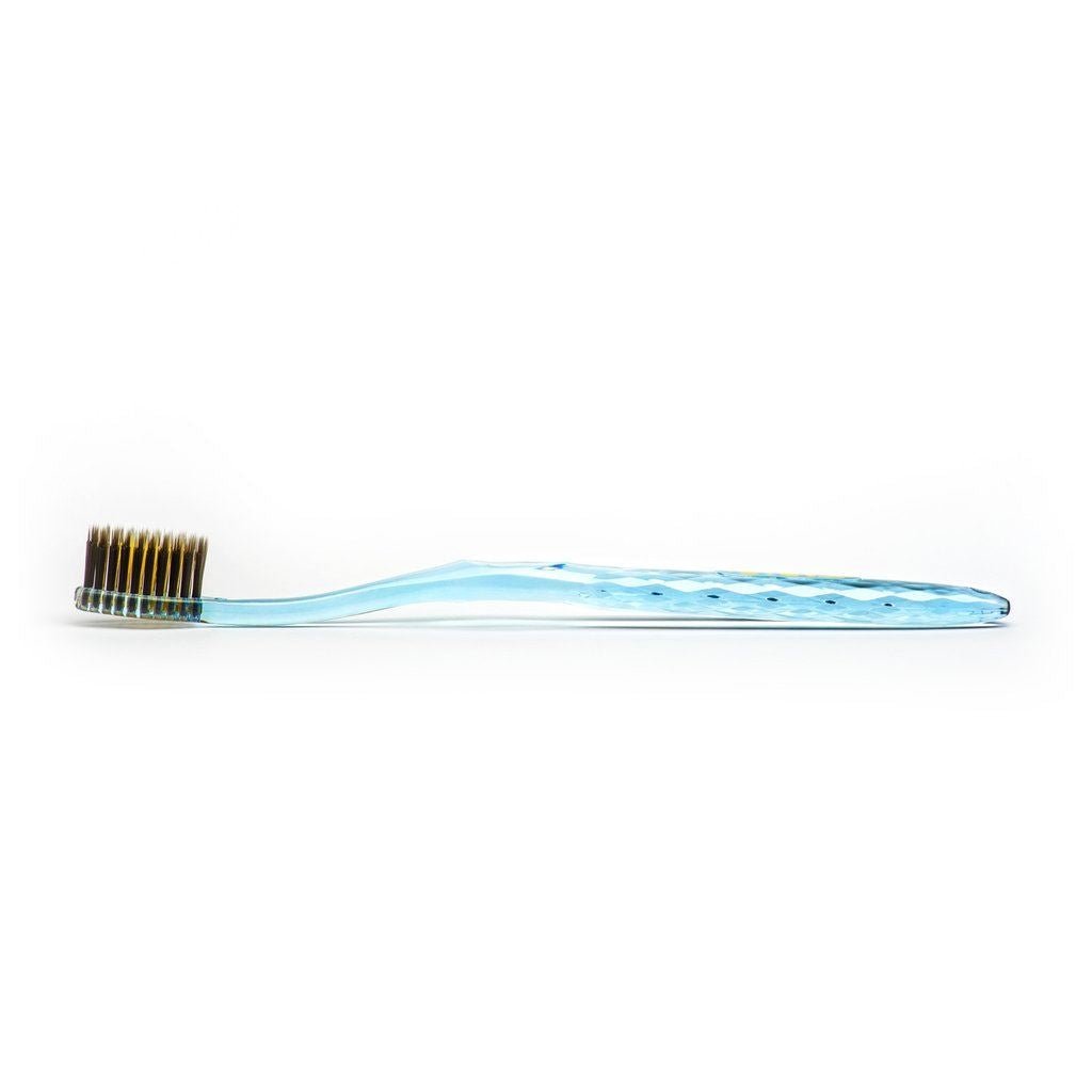 Charcoal & Gold Toothbrush Blue Handle - Eco Natural Products - Nano - B - Tootbrush