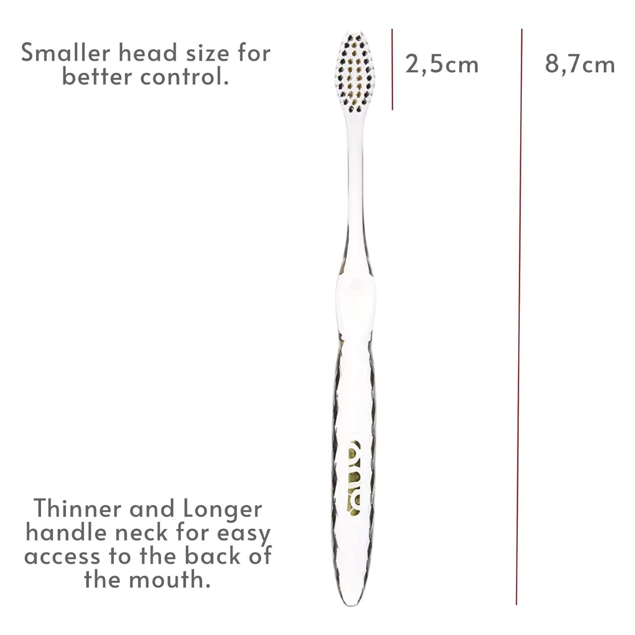 Charcoal & Gold Toothbrush Crystal Handle - Eco Natural Products - Nano - B - Tootbrush