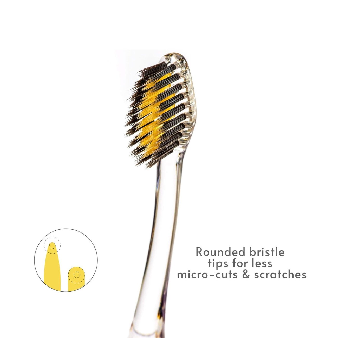 Charcoal & Gold Toothbrush Crystal Handle - Eco Natural Products - Nano - B - Tootbrush