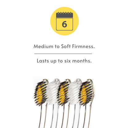 Charcoal & Gold Toothbrush Crystal Handle - Nano - B - Tootbrush - Eco Natural Products