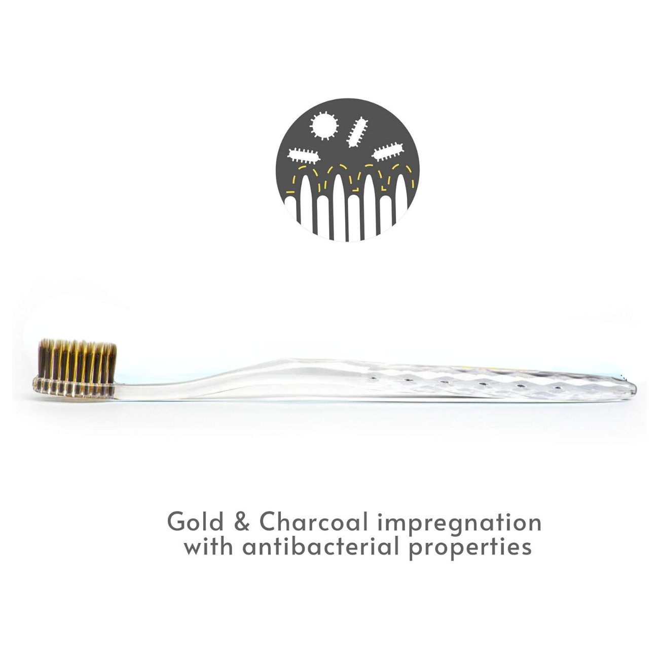 Charcoal & Gold Toothbrush Crystal Handle - Nano - B - Tootbrush - Eco Natural Products