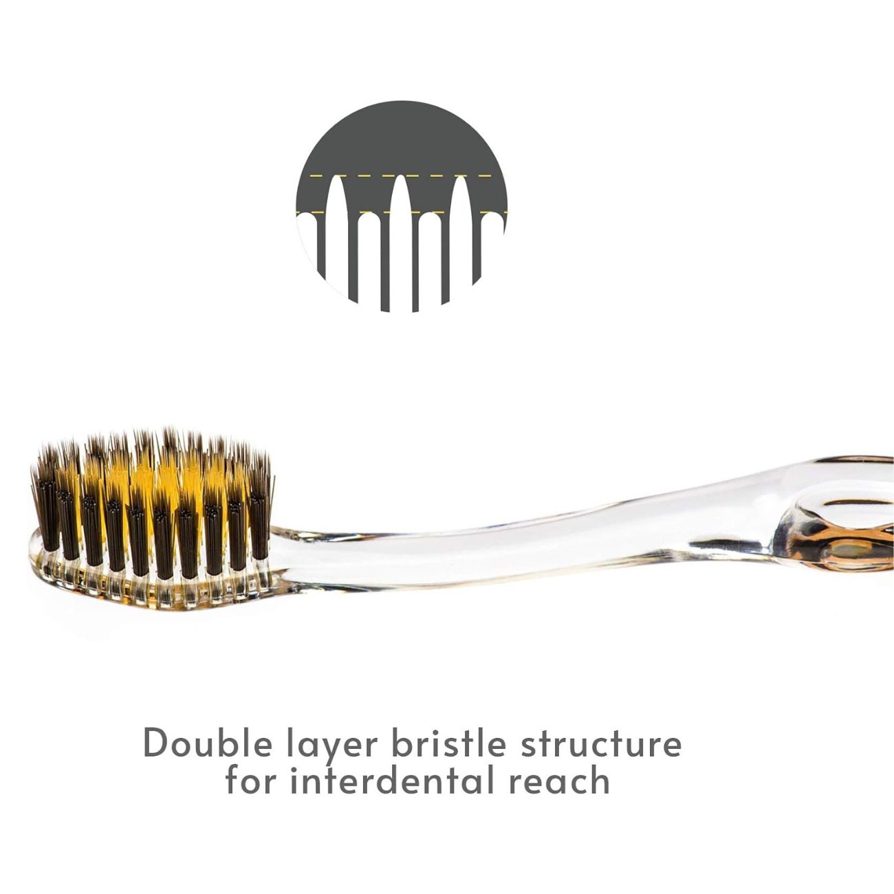 Charcoal & Gold Toothbrush Crystal Handle - Eco Natural Products - Nano - B - Tootbrush