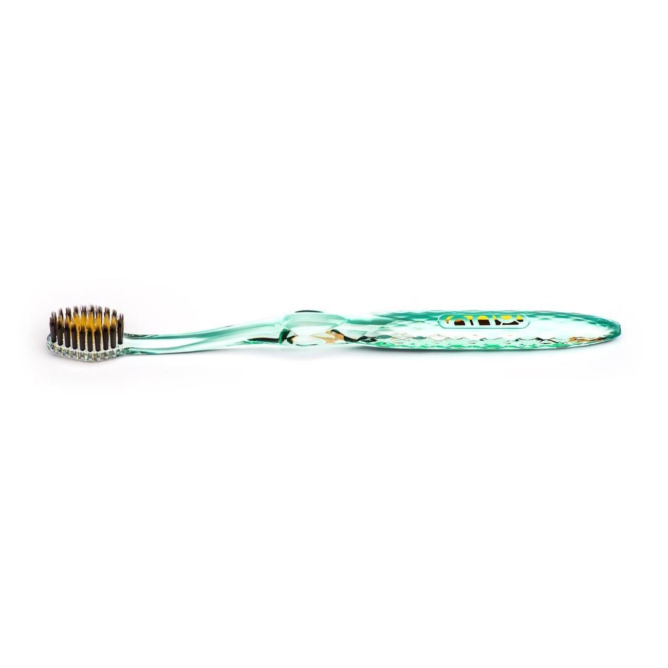 Charcoal & Gold Toothbrush Green Handle - Eco Natural Products - Nano - B - Tootbrush