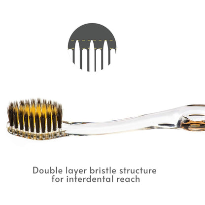 Charcoal & Gold Toothbrush Green Handle - Nano - B - Tootbrush - Eco Natural Products