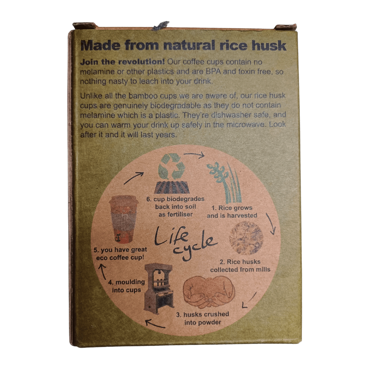 Charcoal Rice Husk Reusable Travel Cup 400ml - Shared Earth - Tableware - Shared Earth