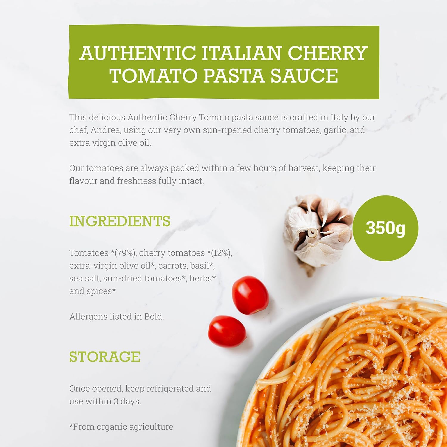 Cherry Tomato Pasta Sauce 350g - Mr Organic - Pasta Sauce - Eco Natural Products