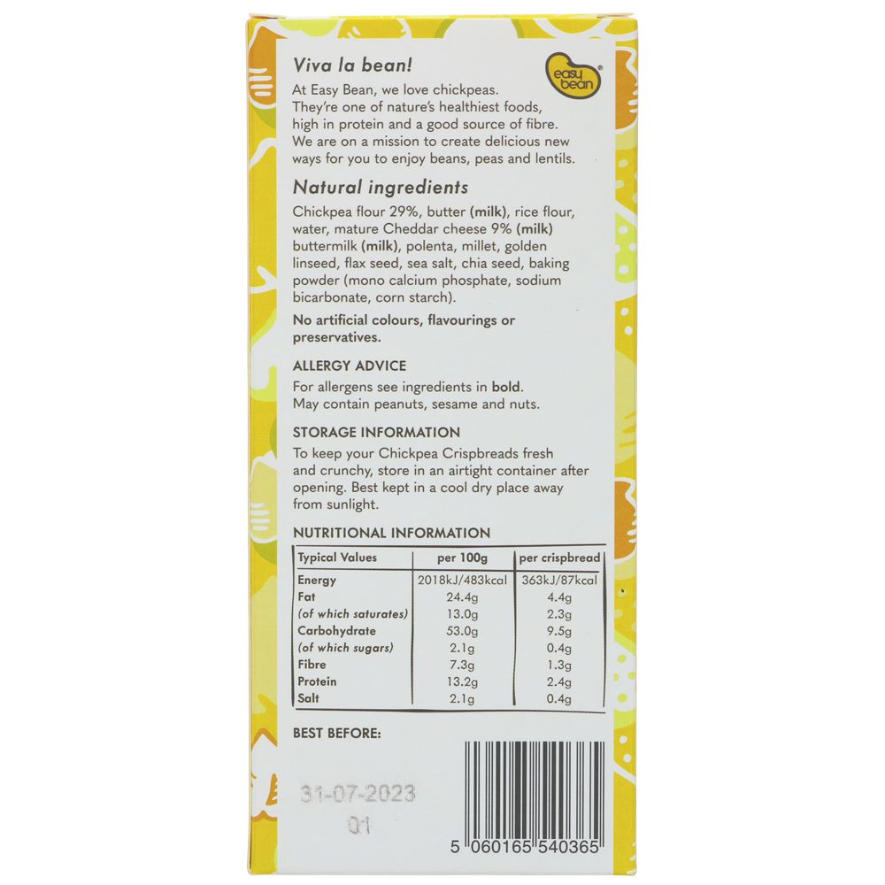 Chickpea Crispbread Cheddar Crunch 110g - Easy Bean - Crispbread - Eco Natural Products