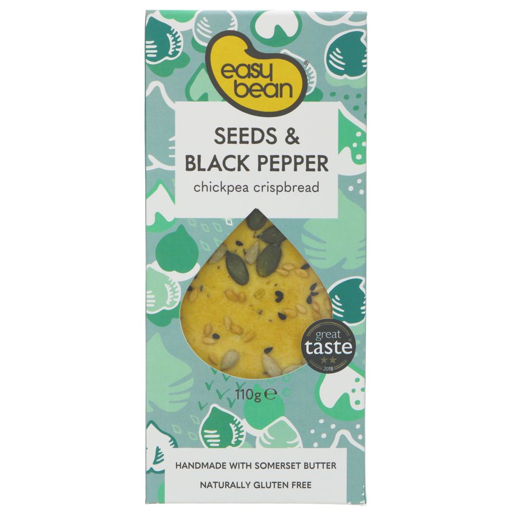 Chickpea Crispbread Seeds & Black Pepper 110g - Eco Natural Products - Easy Bean - Bread