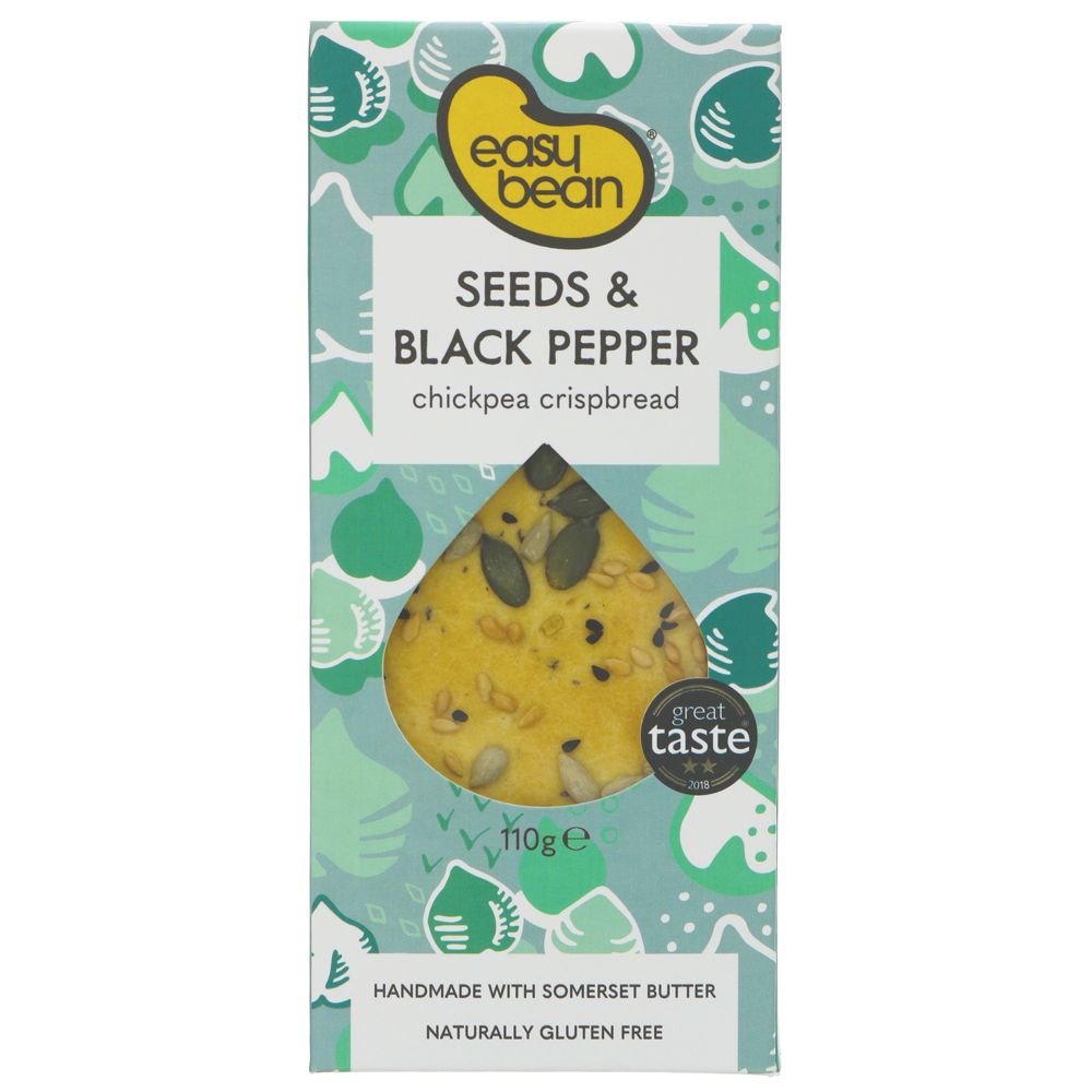 Chickpea Crispbread Seeds & Black Pepper 110g - Easy Bean - Bread - Eco Natural Products