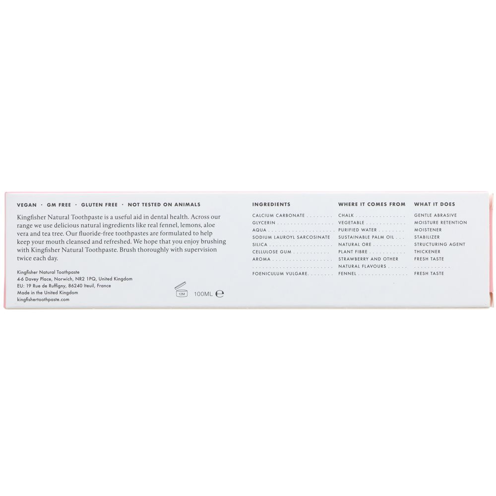 Children Strawberry Toothpaste 100ml - Kingfisher - Toothpaste - Kingfisher