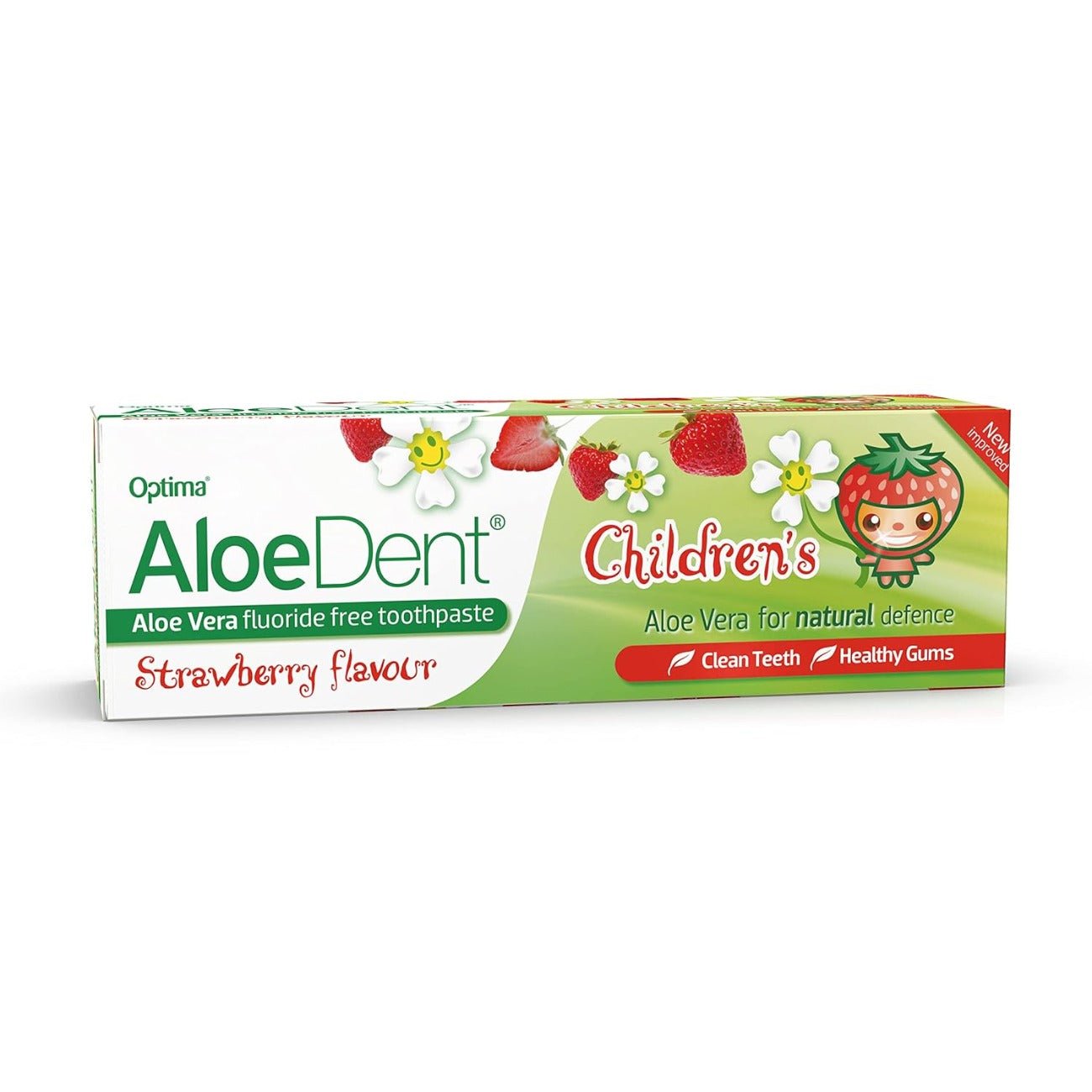 Children's Aloe Vera Toothpaste Strawberry Fluoride Free 50ml - Eco Natural Products - Aloe Dent - Toothpaste