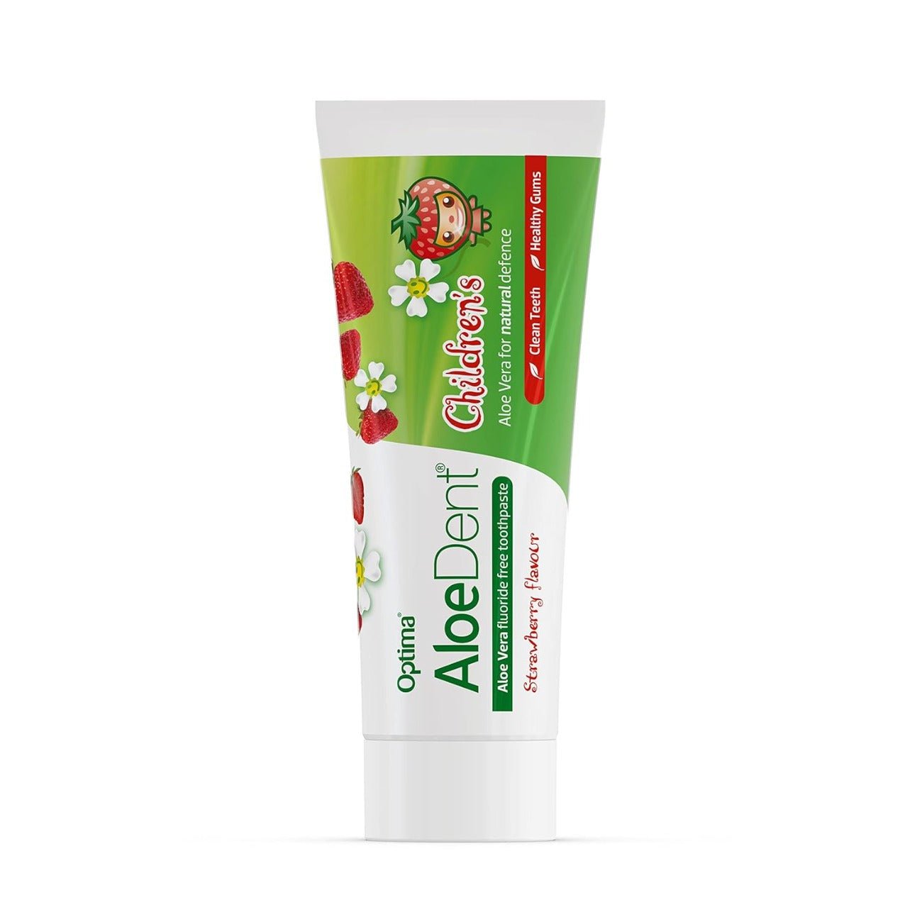 Children's Aloe Vera Toothpaste Strawberry Fluoride Free 50ml - Eco Natural Products - Aloe Dent - Toothpaste