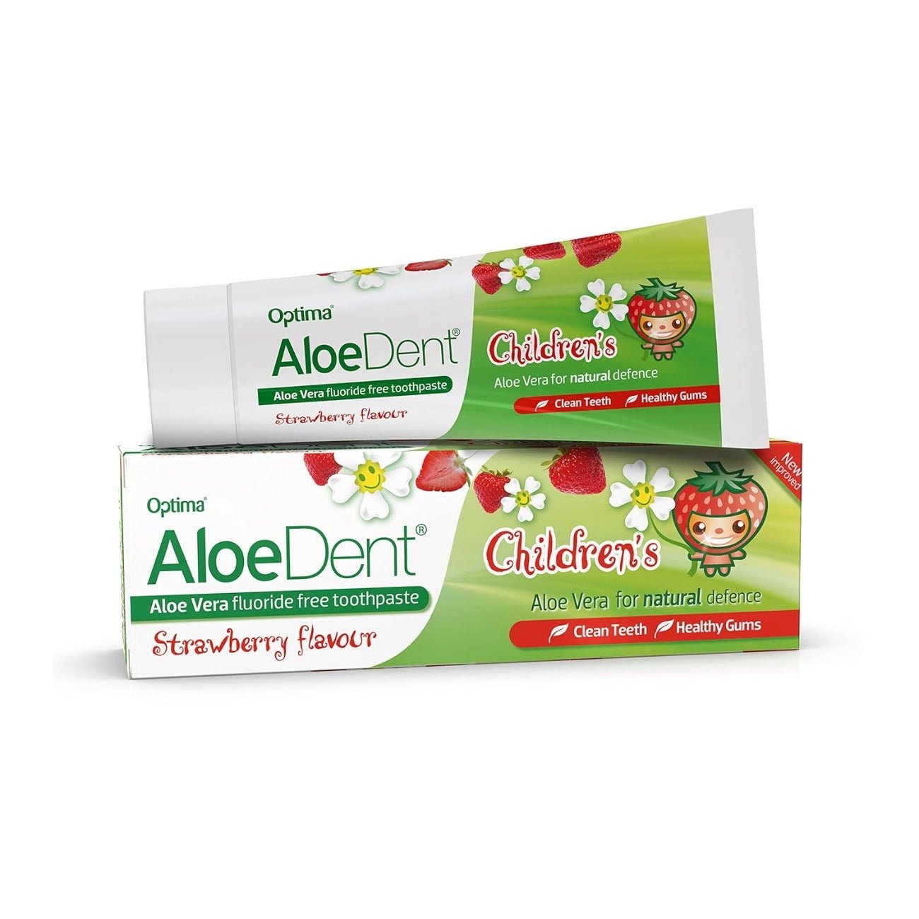 Children's Aloe Vera Toothpaste Strawberry Fluoride Free 50ml - Eco Natural Products - Aloe Dent - Toothpaste