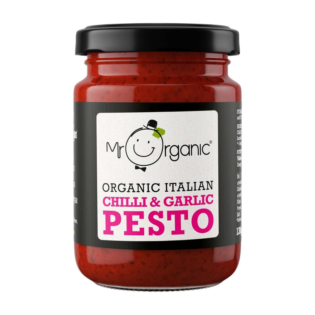 Chilli and Garlic Vegan Pesto 130g - Mr Organic - Pasta Sauce - Eco Natural Products
