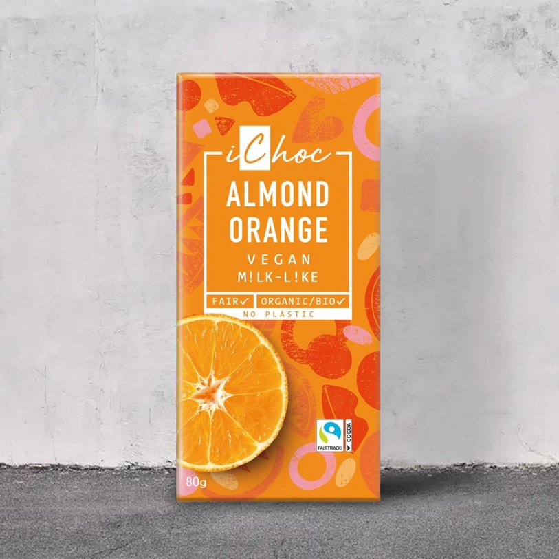 Chocolate Almond Orange 80g - Eco Natural Products - iChoc - Chocolate