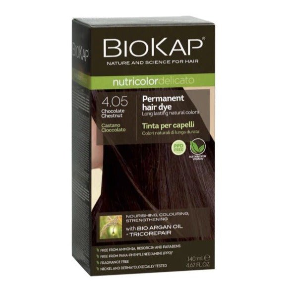 Chocolate Chestnut 4.05 Rapid Permanent Hair Dye 140ml - Eco Natural Products - BioKap - Hair Colour