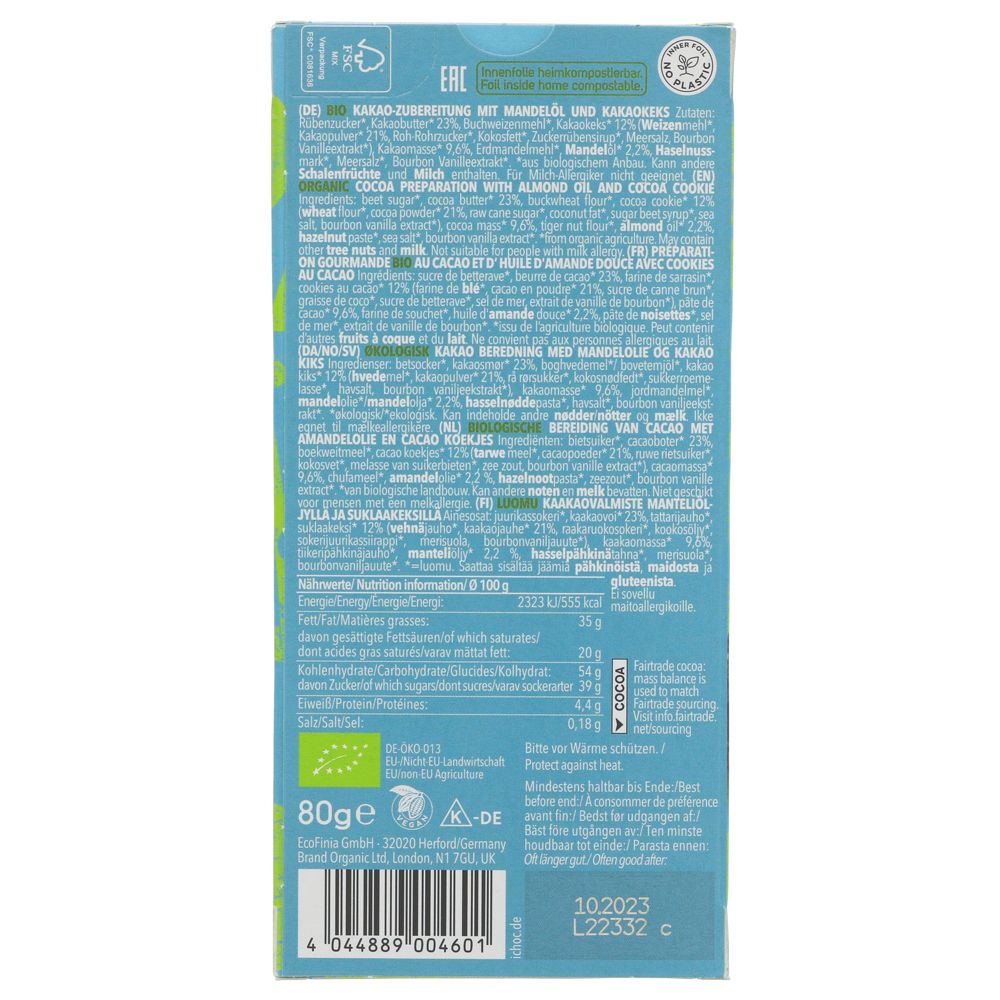 Chocolate Choco Cookie 80g - Eco Natural Products - iChoc - Chocolate