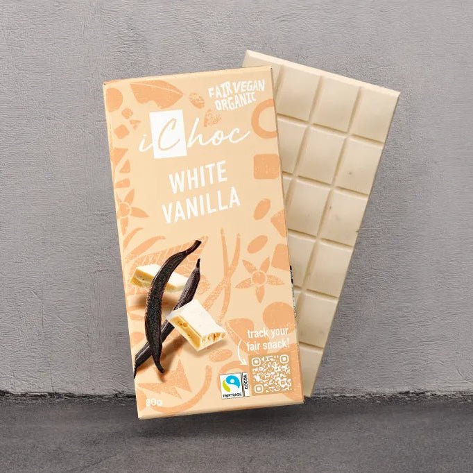 Chocolate White Vanilla 80g - iChoc - Chocolate Bar - iChoc