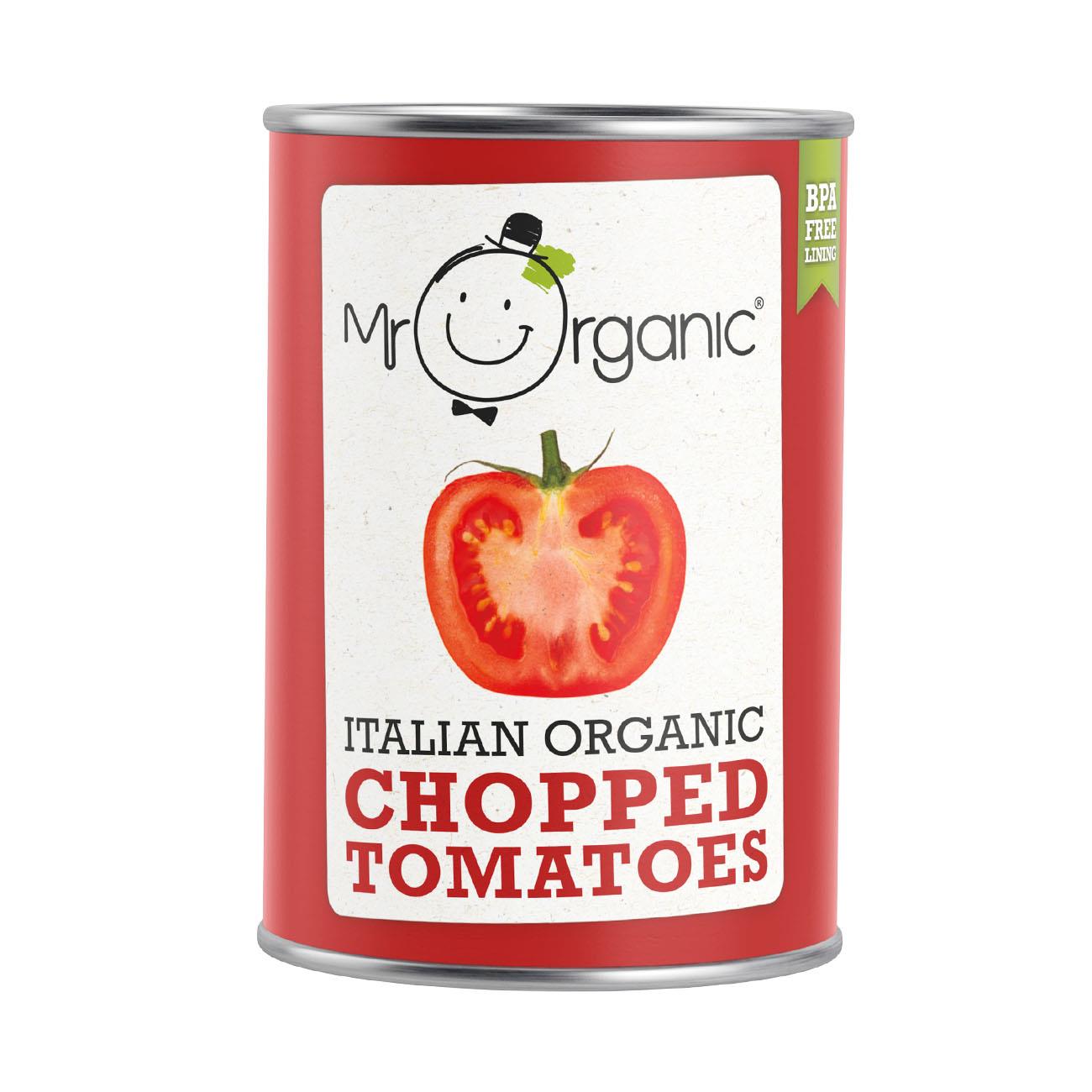 Chopped Tomatoes Tin 400g - Eco Natural Products - Mr Organic - Tomatoes