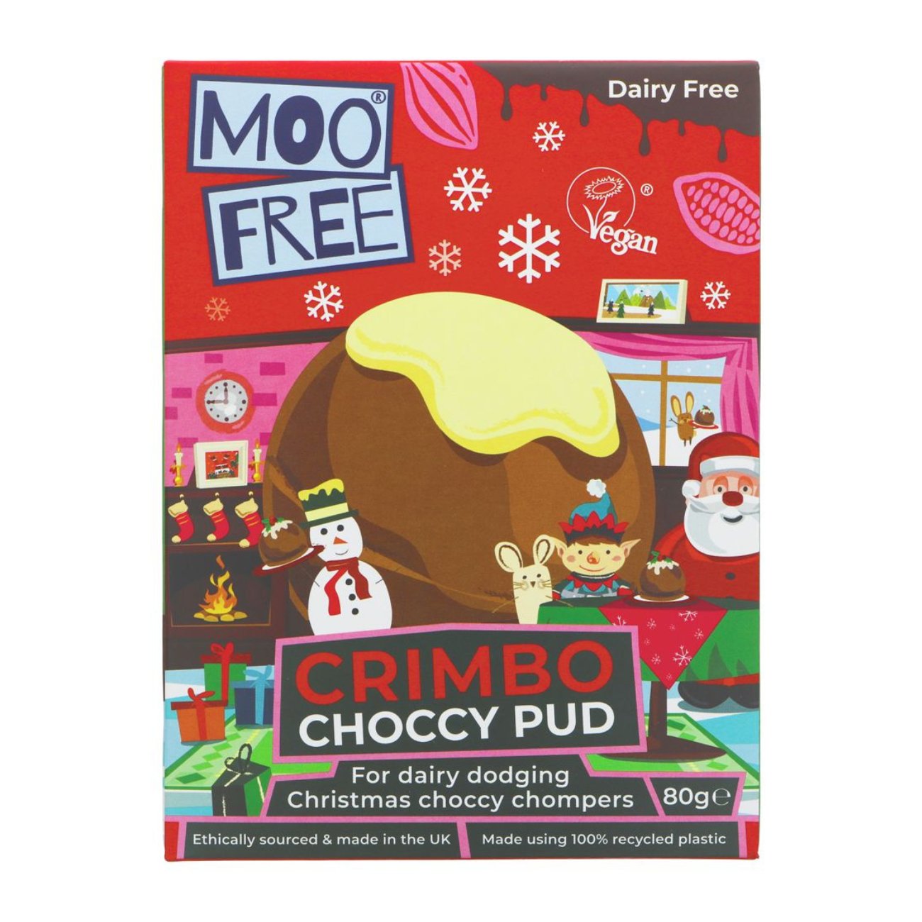 Chrimbo Choccy Pud 80g - Eco Natural Products - Moo Free - Chocolate