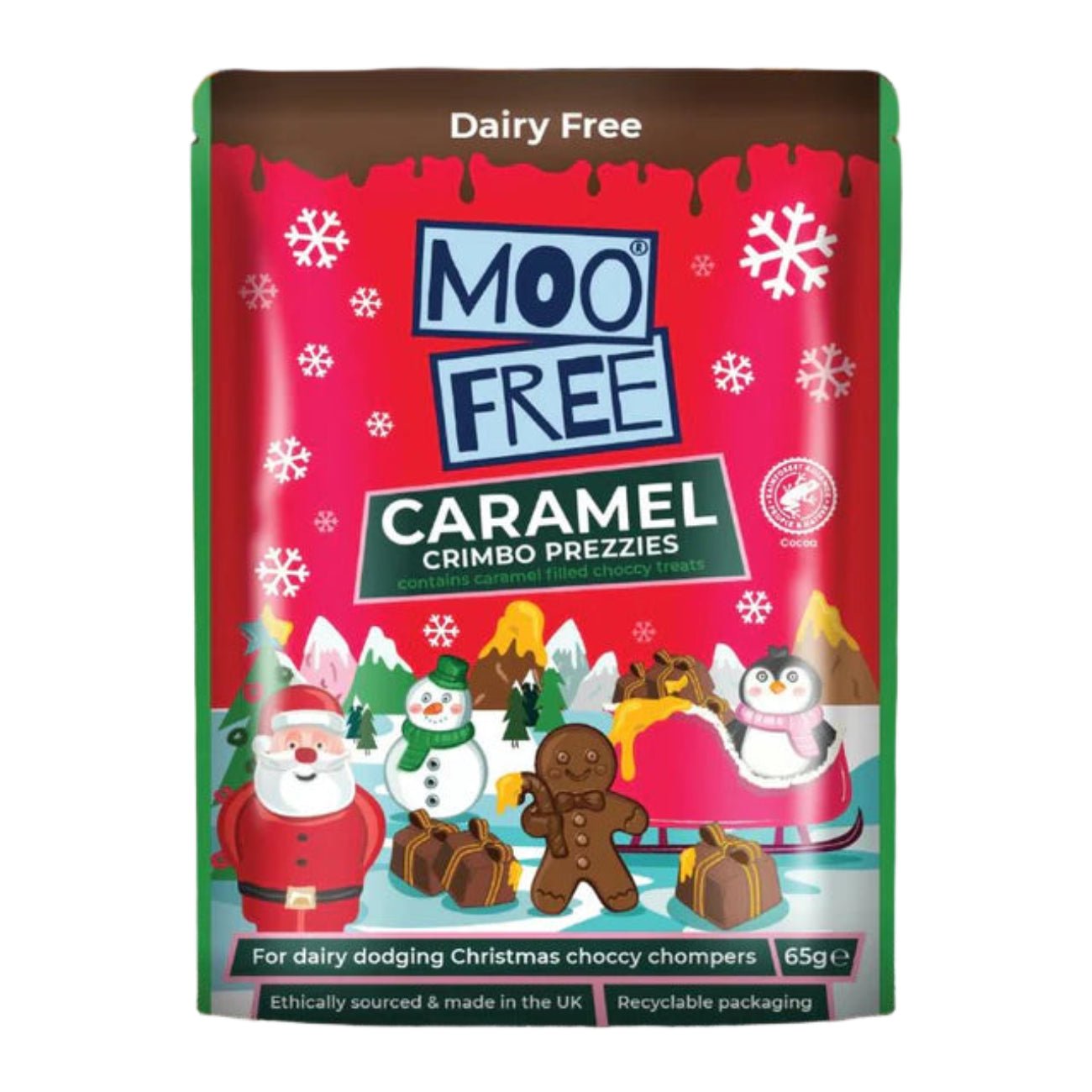 Christmas Caramel Filled Crimbo Prezzies 65g - Moo Free - Chocolates - Moo Free