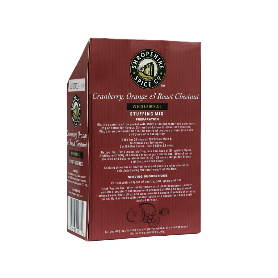 Christmas Cranberry/Orange/Chestnut Wholemeal Stuffing 150g - Eco Natural Products - Shropshire Spice - Seasoning