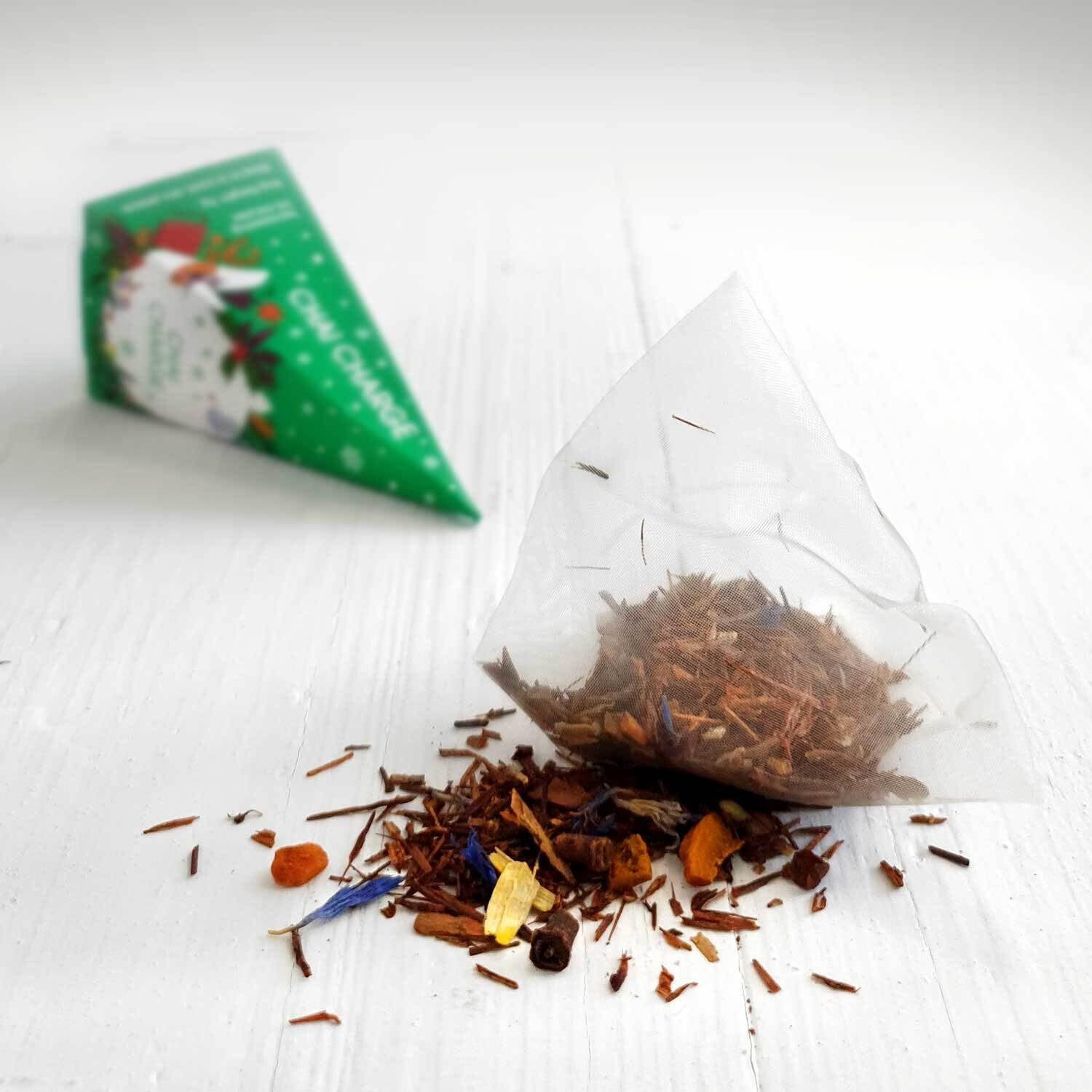 Christmas Ornament Prism 12 Pyramid Tea Bags - Eco Natural Products - English Tea Shop - Tea