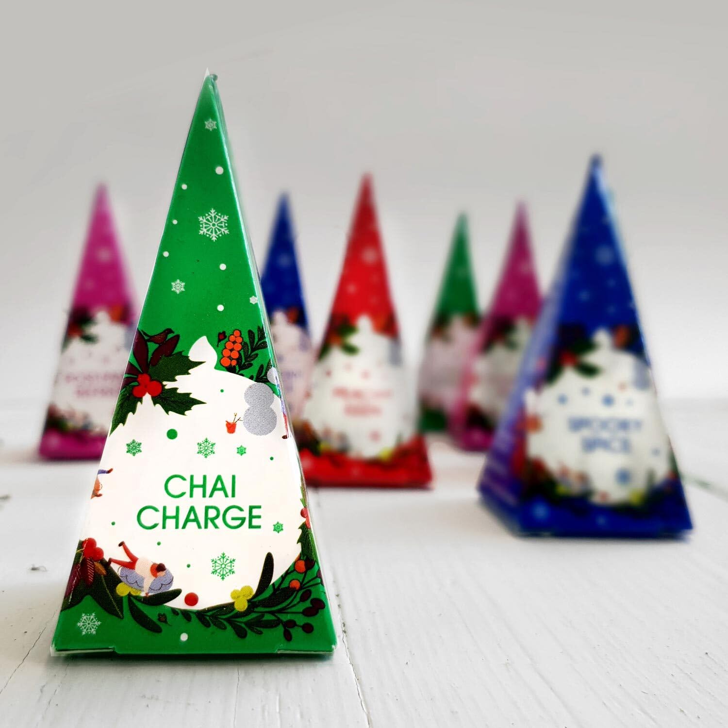 Christmas Ornament Prism 12 Pyramid Tea Bags - Eco Natural Products - English Tea Shop - Tea