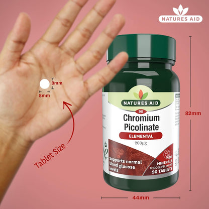 Chromium Picolinate Tablets 200ug 90 Tablets - Natures Aid - Vitamins & Supplements - Eco Natural Products