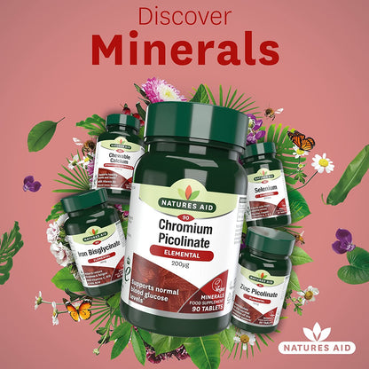 Chromium Picolinate Tablets 200ug 90 Tablets - Natures Aid - Vitamins & Supplements - Eco Natural Products