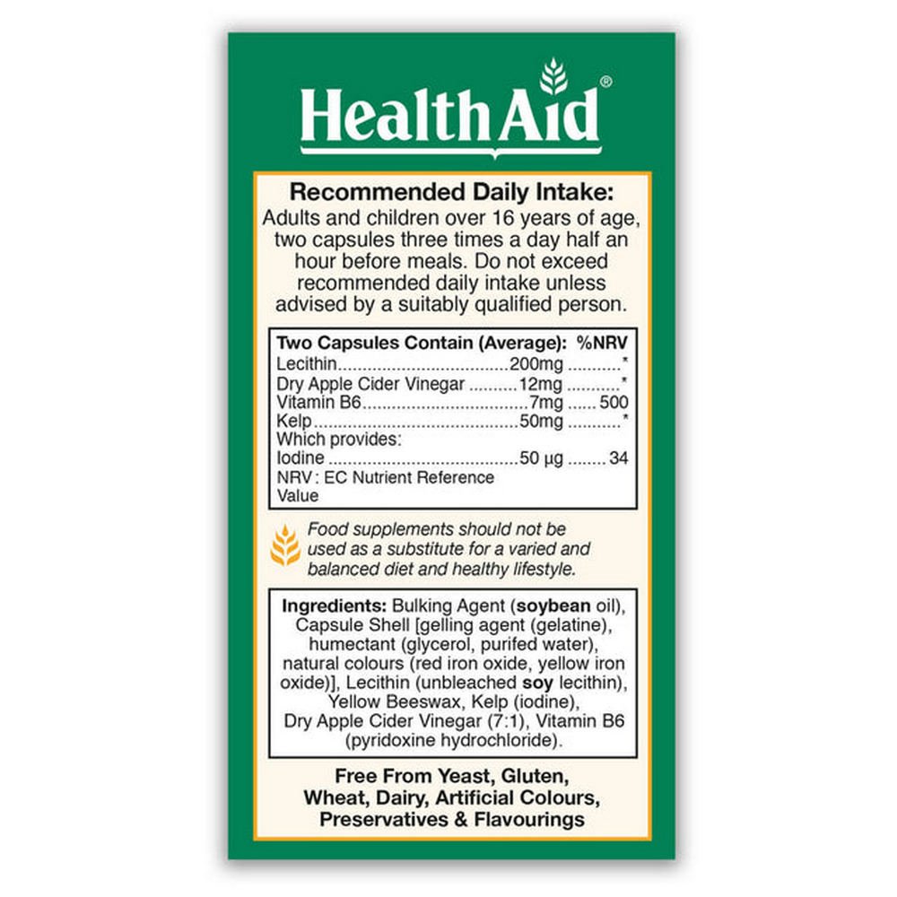 Cider Trim (Cider Vinegar Complex) 90 Capsules - HealthAid - Food Supplement - Eco Natural Products