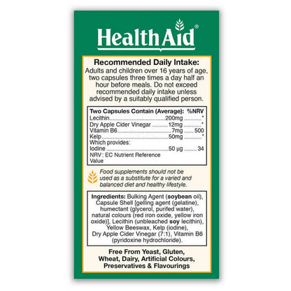 Cider Trim (Cider Vinegar Complex) 90 Capsules - HealthAid - Food Supplement - Eco Natural Products