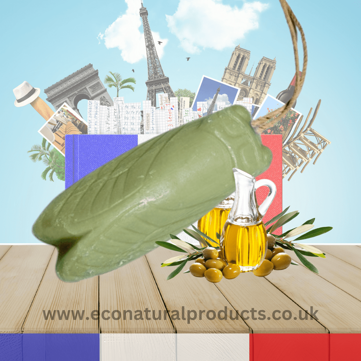 Cigale on a Cord Olive Oil 125g - Savons.com / Foufour Entreprise - Bar Soap - Savons.com / Foufour Entreprise