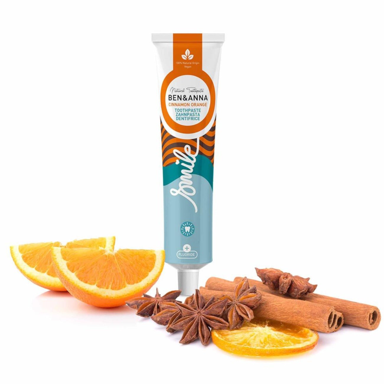 Cinnamon Orange with Fluoride Toothpaste Tube 75ml - Eco Natural Products - Ben & Anna - Toothpaste