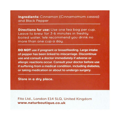 Cinnamon Tea with Black Pepper 20 Sachets - Natur Boutique - Herbal tea - Eco Natural Products