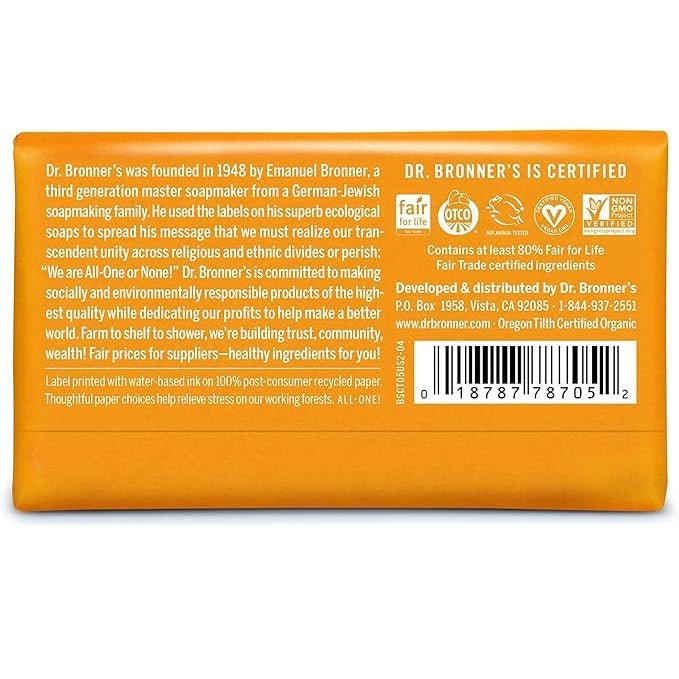 Citrus Pure - Castile Bar Soap 140g - Eco Natural Products - Dr. Bronner - Bar Soap