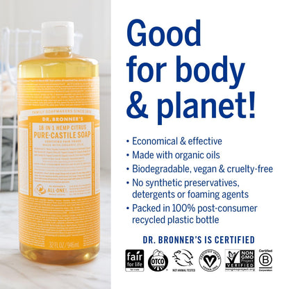 Citrus Pure - Castile Liquid Soap 3.8L - Dr. Bronner - Liquid Soap - Eco Natural Products