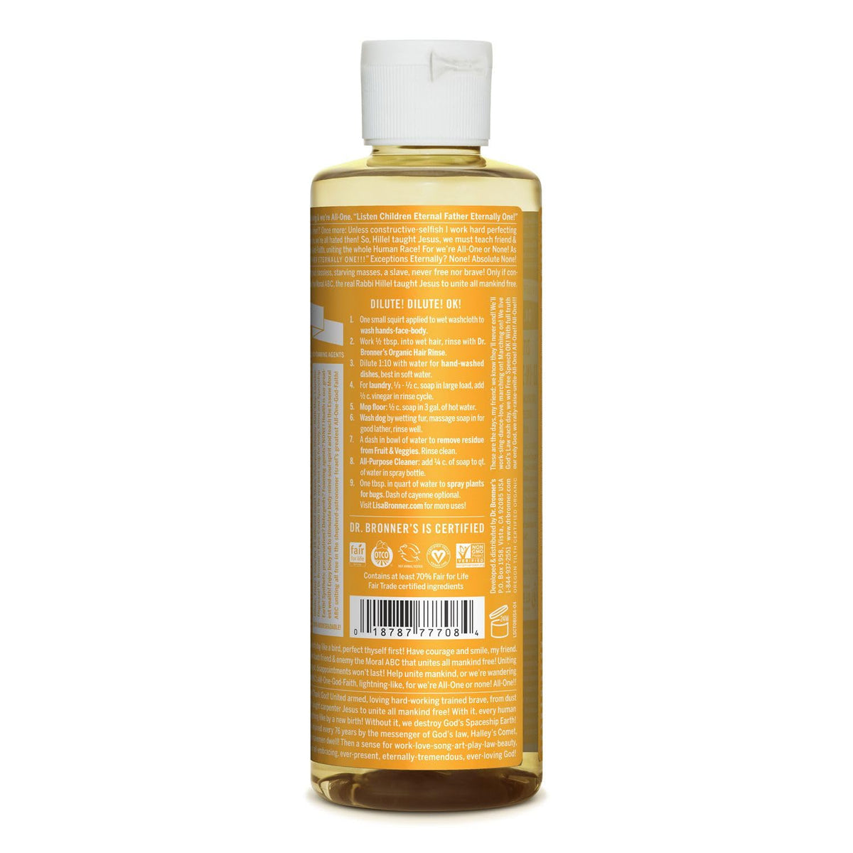 Citrus Pure - Castile Liquid Soap 60ml 237ml - Dr. Bronner - Liquid Soap - Eco Natural Products