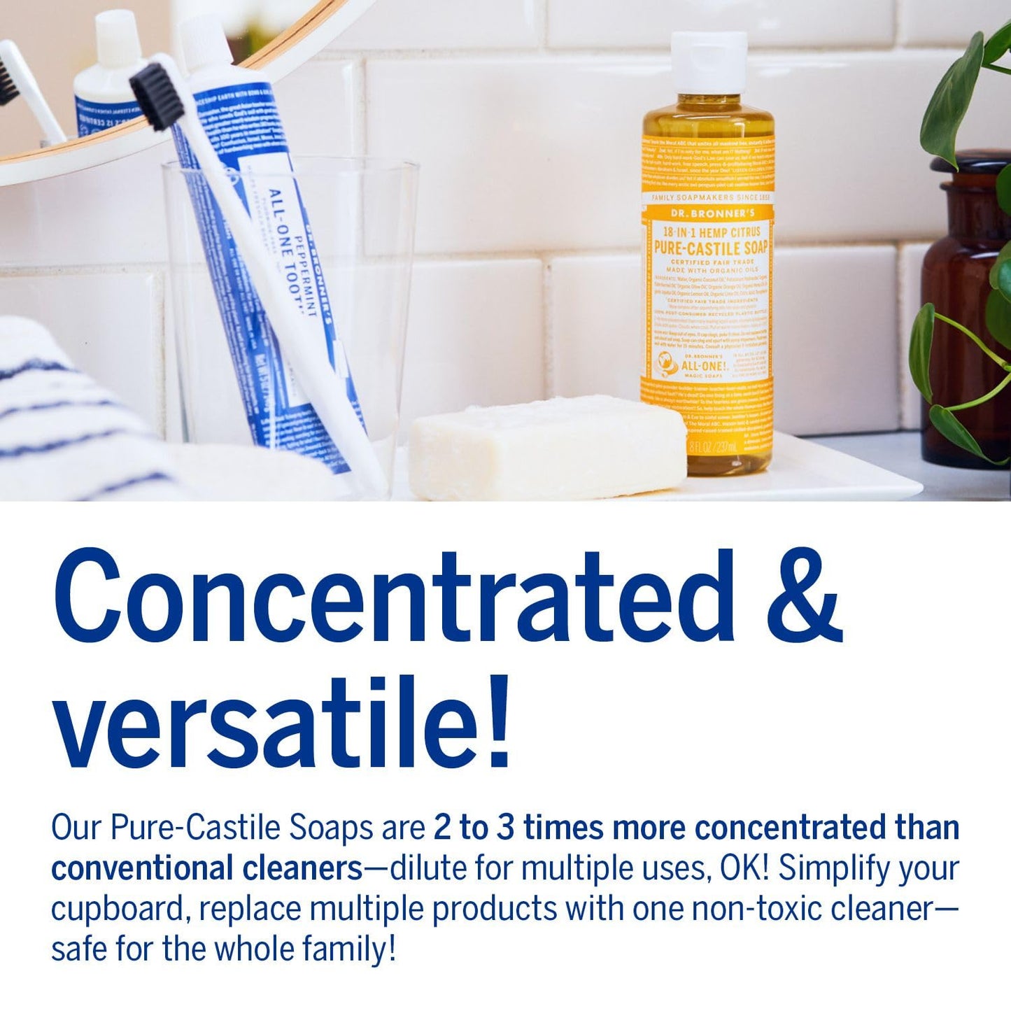 Citrus Pure - Castile Liquid Soap 60ml 237ml - Dr. Bronner - Liquid Soap - Eco Natural Products