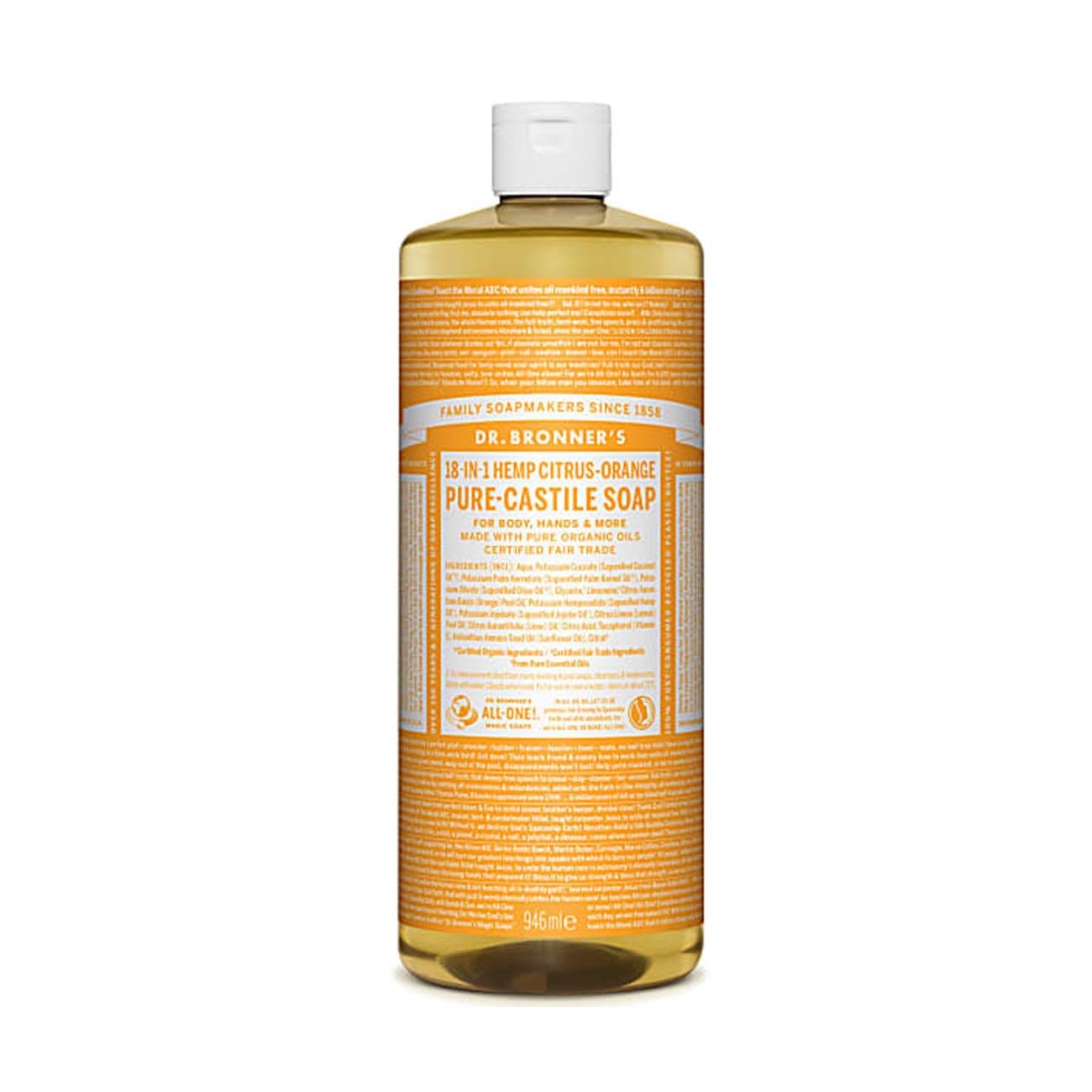 Citrus Pure - Castile Liquid Soap 946ml - Eco Natural Products - Dr. Bronner - Liquid Soap