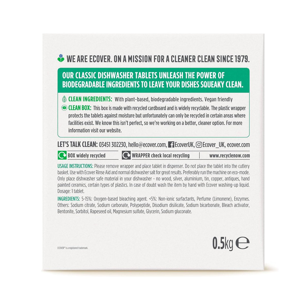 Classic Dishwasher 25 Tablets - Ecover - Dishwasher Tablets - Eco Natural Products