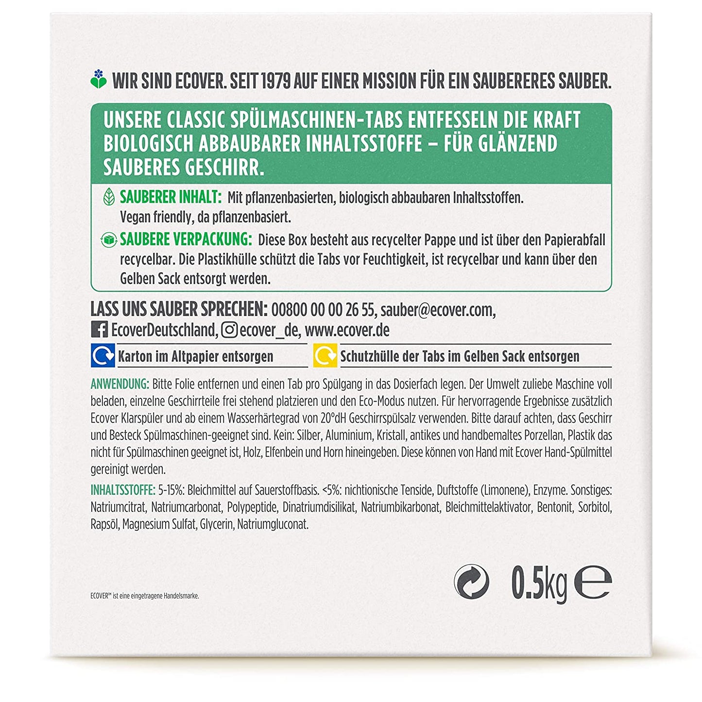 Classic Dishwasher 70 Tablets - Ecover - Dishwasher tablets - Eco Natural Products