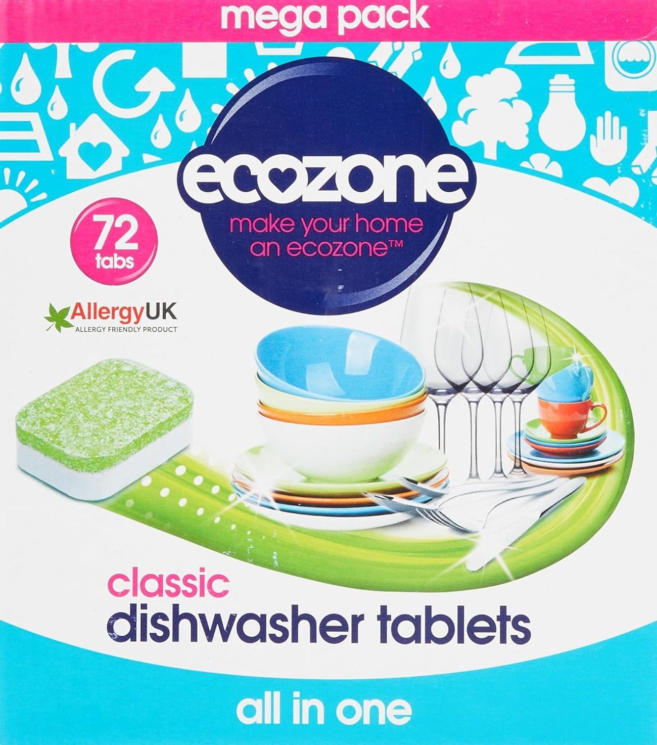 Classic Dishwasher 72 Tablets - Eco Natural Products - Ecozone - 