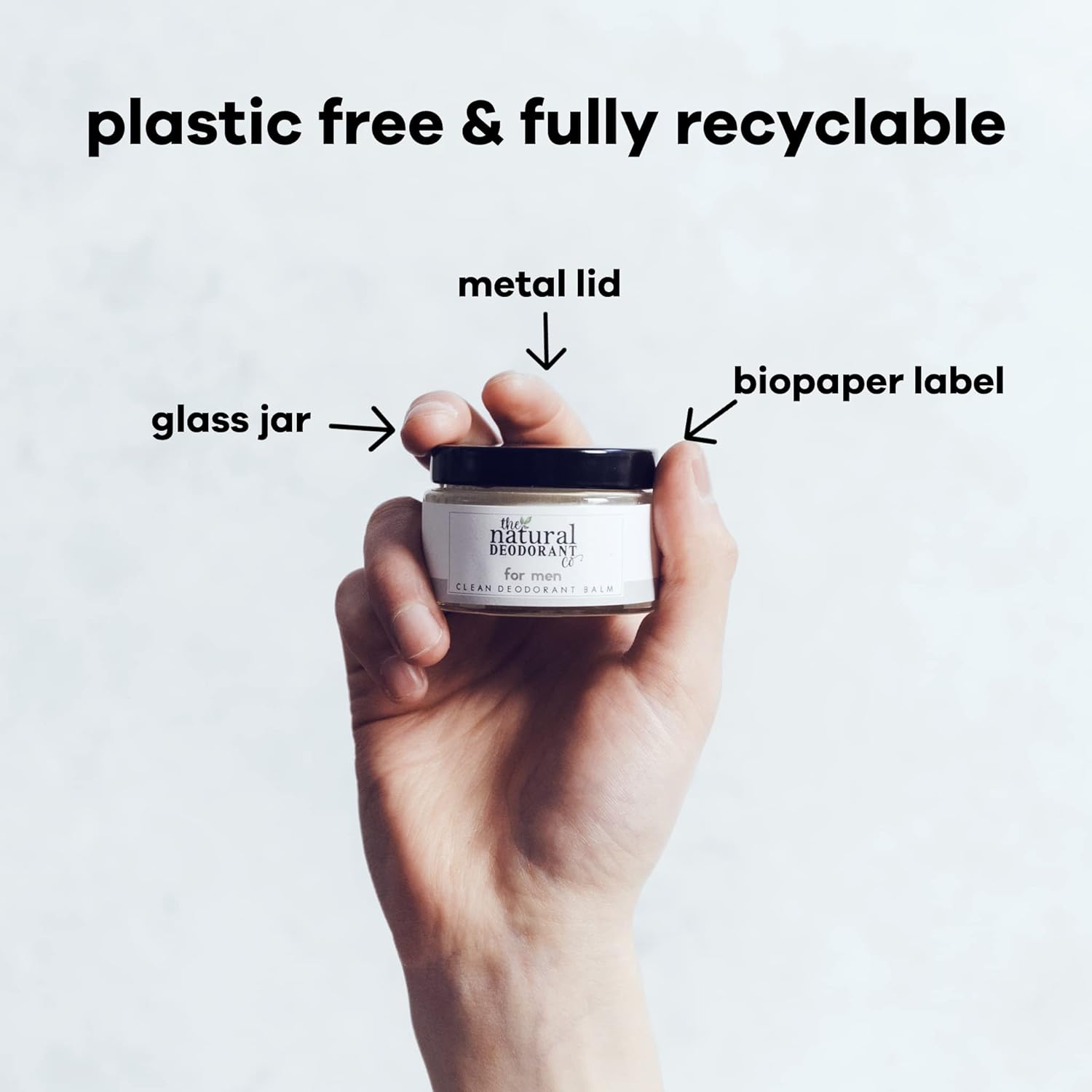 Clean Deodorant Balm for Men 55g - The Natural Deodorant Co - Deodorant Balm - Eco Natural Products