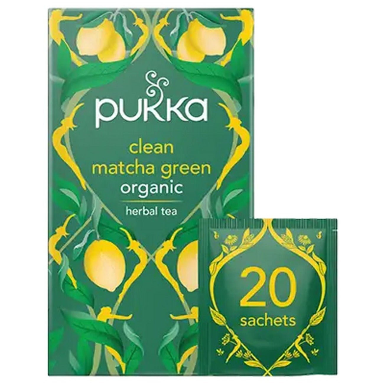 Clean Matcha Green Tea 20 Sachets - Eco Natural Products - Pukka Herbs - Herbal tea