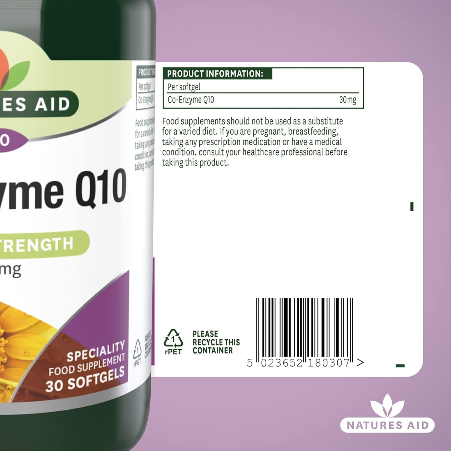 Co - Enzyme Q10 Daily Strength 30mg 30 Softgels - Natures Aid - Vitamins & Supplements - Eco Natural Products