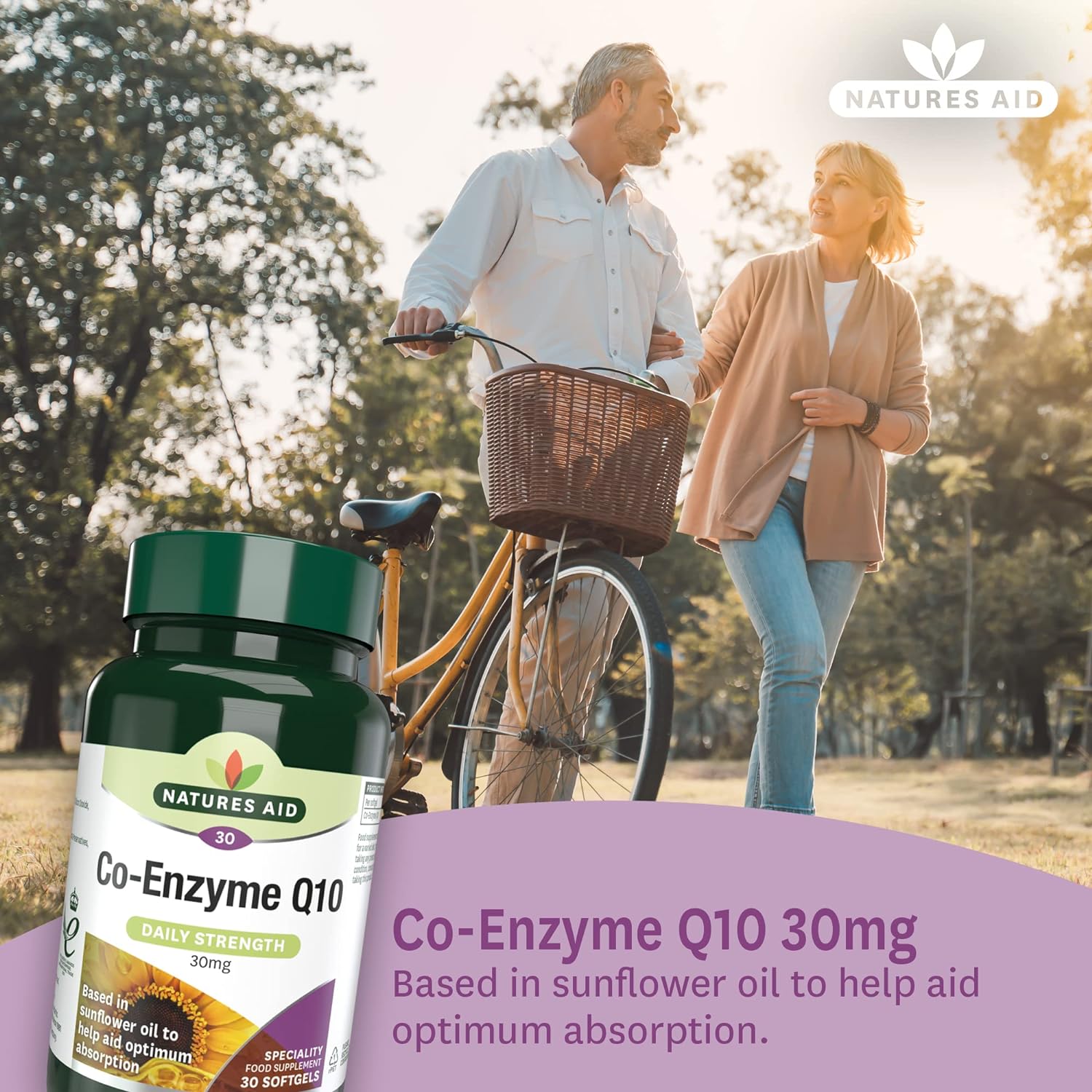 Co - Enzyme Q10 Daily Strength 30mg 30 Softgels - Eco Natural Products - Natures Aid - Vitamins & Supplements