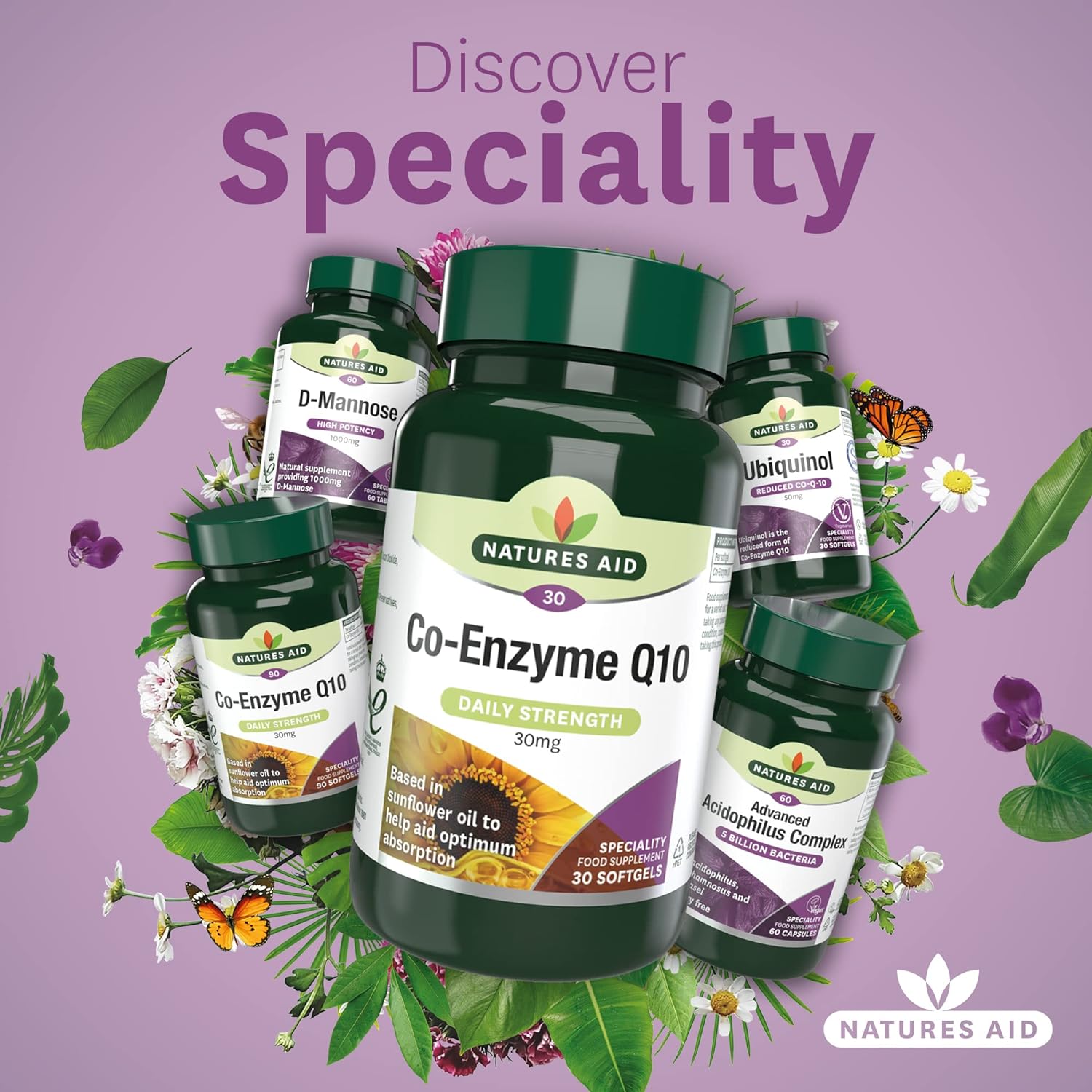 Co - Enzyme Q10 Daily Strength 30mg 90 Softgels - Natures Aid - Vitamins & Supplements - Eco Natural Products