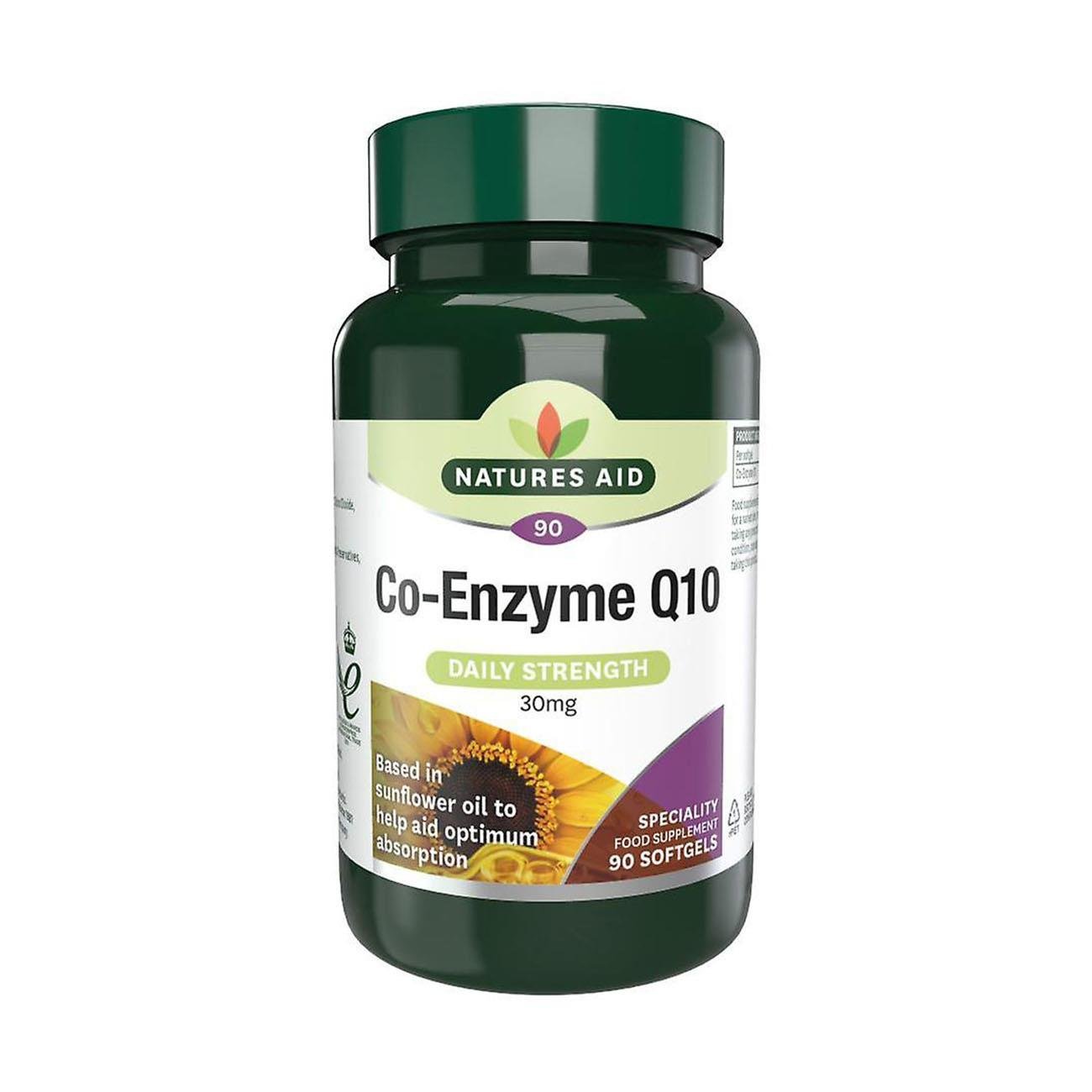 Co - Enzyme Q10 Daily Strength 30mg 90 Softgels - Eco Natural Products - Natures Aid - Vitamins & Supplements